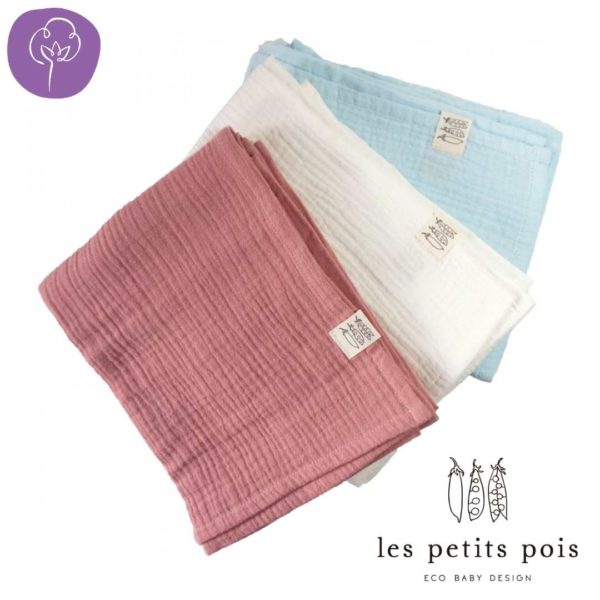 Lange en coton bio pour bébé Les Petits Pois
