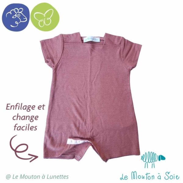 Location combishort bébé Le Mouton à Soie laine mérinos made in France