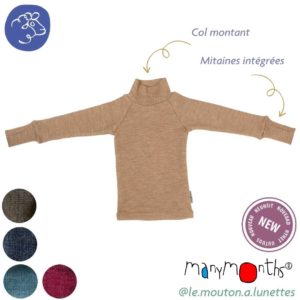 pull col roulé mérinos enfant manymonths