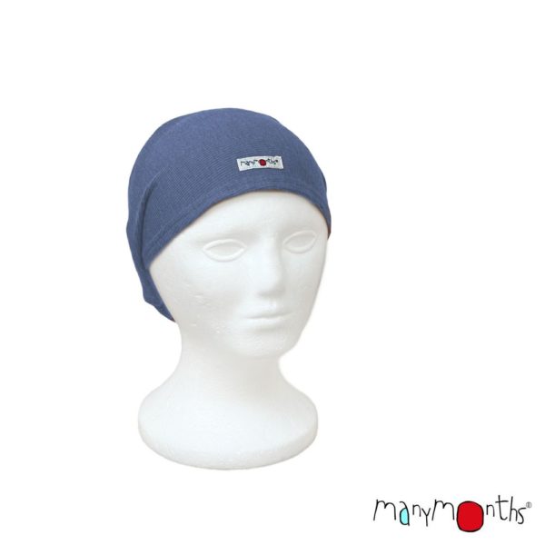 Manymonths bandeau enfant adulte laine merinos bleu harmony headband bluemist