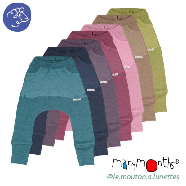 Sarouel ManyMonths kangaroo trousers laine mérinos pantalon bébé enfant