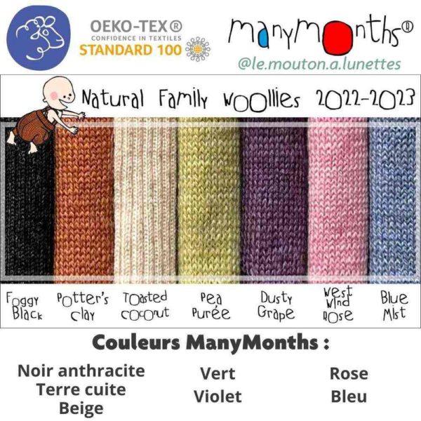 palette Couleurs laine mérinos Manymonths babyidea 2022 2023