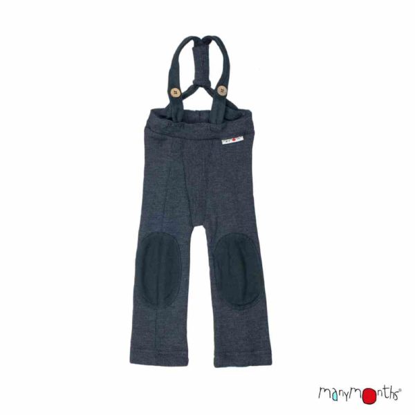 Manymonths pantalon Hazel laine mérinos enfant foggy black noir