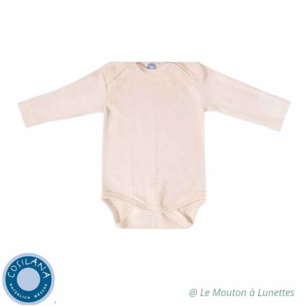 body bébé en laine mérinos bio et soie cosilana