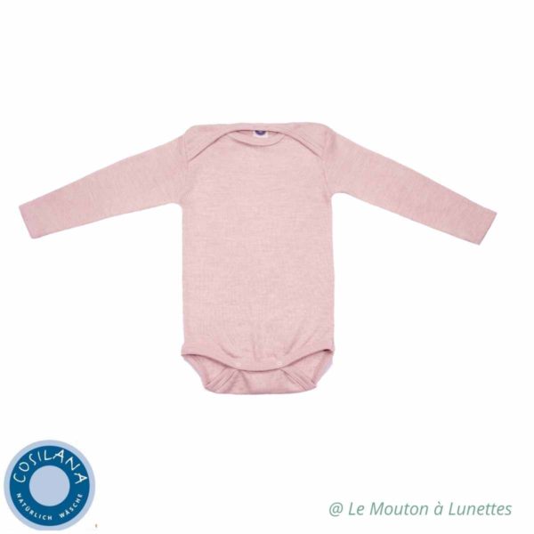 body bébé en laine mérinos bio et soie cosilana