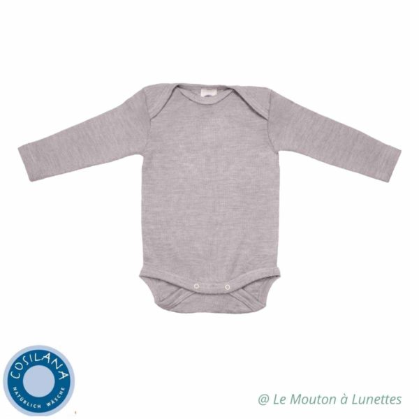 body bébé en laine mérinos bio et soie cosilana