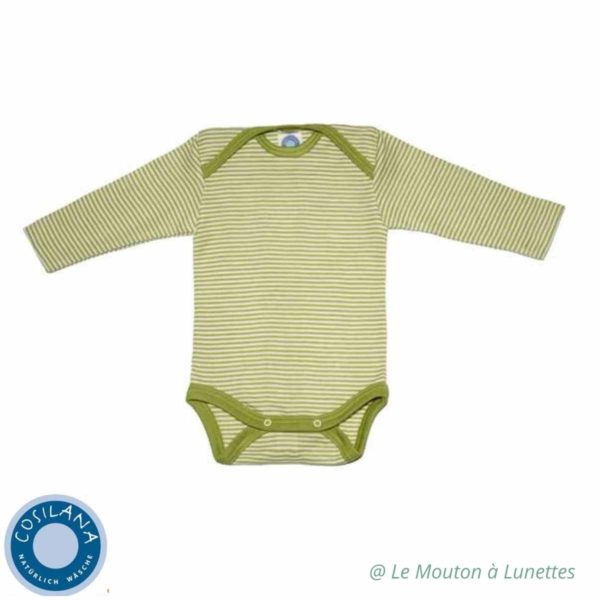 body bébé en laine mérinos bio et soie cosilana
