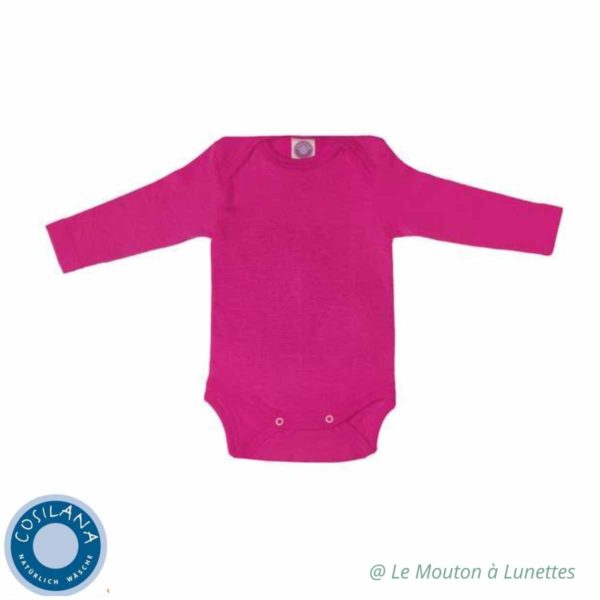 body bébé en laine mérinos bio et soie cosilana