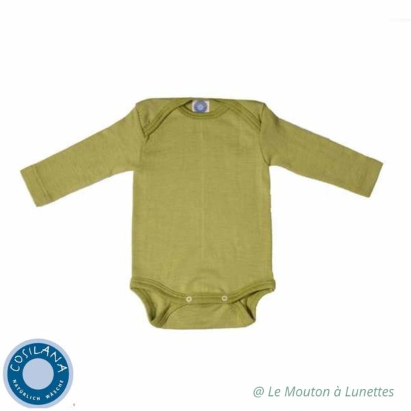 body bébé en laine mérinos bio et soie cosilana