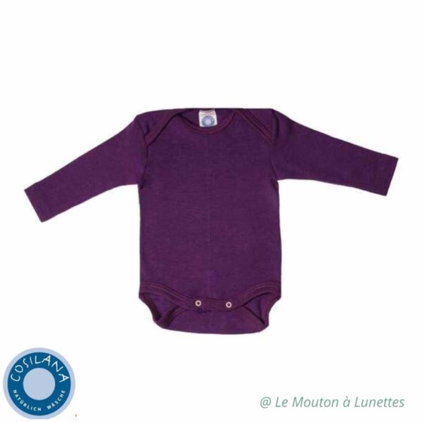 body bébé en laine mérinos bio et soie cosilana