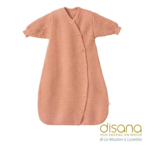 DISANA gigoteuse turbulette bébé tricot laine merinos bio rose