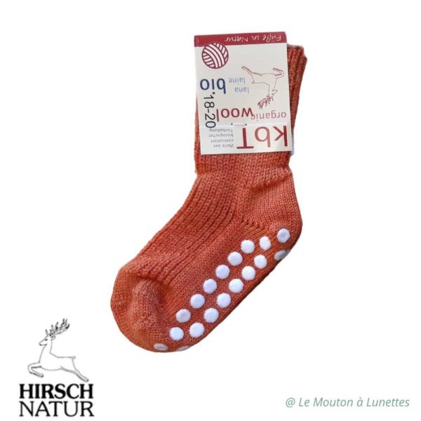 Chaussettes antidérapantes chaussons en laine bio enfant adulte HIRSCH