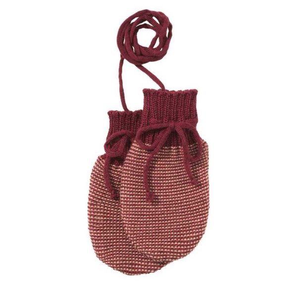 moufles bébé disana tricot laine mérinos bio cassis