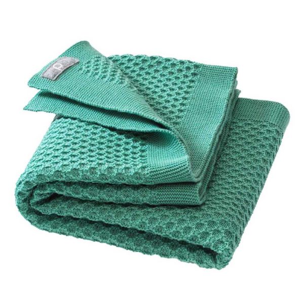 Grande Couverture DISANA laine mérinos bio vert menthe