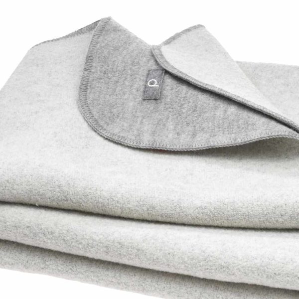 Couverture double-face Disana en laine bouillie bio Grande couverture hiver en laine Disana living gris