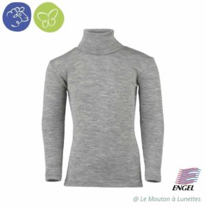 tricot col roule laine mérinos bio enfant manches longues engel natur