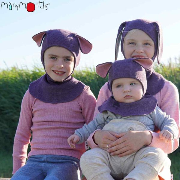 cagoule enfant manymonths laine mérinos oreilles de chiot puppy