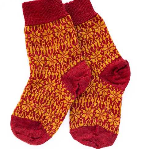 Chaussettes fines en pure laine bio - Motif étoilé Hirsch Natur - du 15 au 46 – Image 7