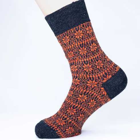 Chaussettes fines en pure laine bio - Motif étoilé Hirsch Natur - du 15 au 46 – Image 5