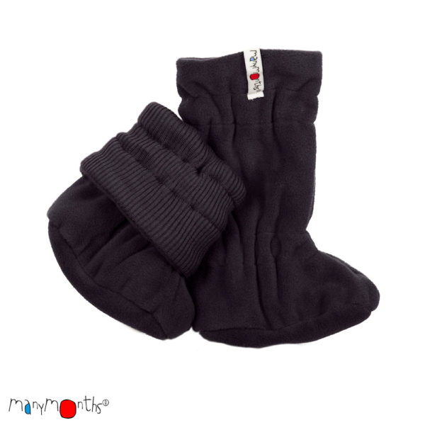 Chaussons de portage Winter booties ManyMonths foggy black