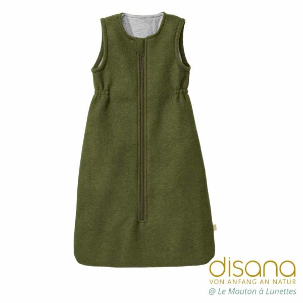 Turbulette hiver disana bébé et enfant - gigoteuse chaude en laine bouillie bio vert olive