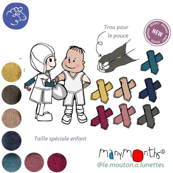 mitaines enfant laine mérinos ManyMonths
