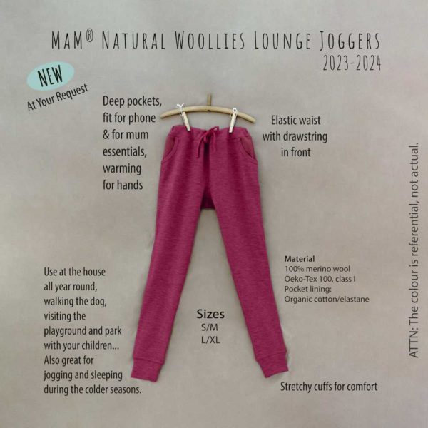 Lounge joggers MaM pantalon jogging en laine mérinos pour femme et ado