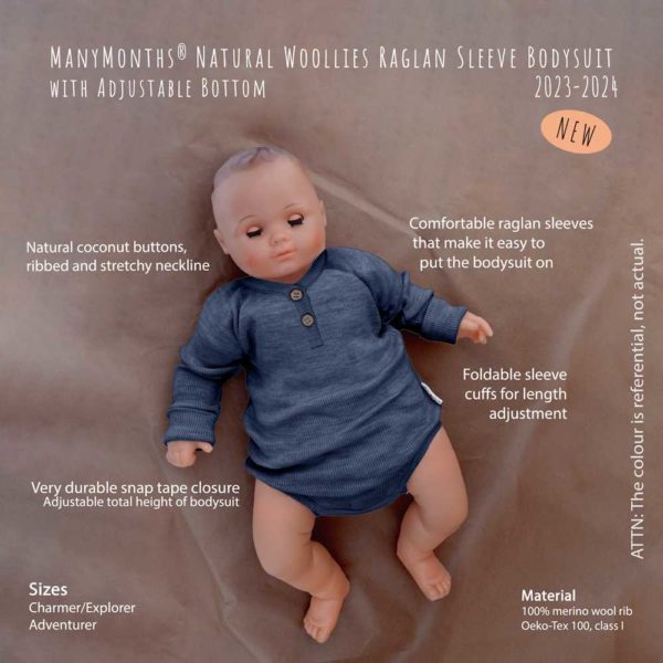 Body raglan manymonths laine mérinos bébé