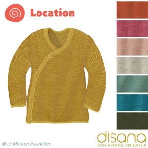 location gilet disana laine mérinos bébé brassière croisée