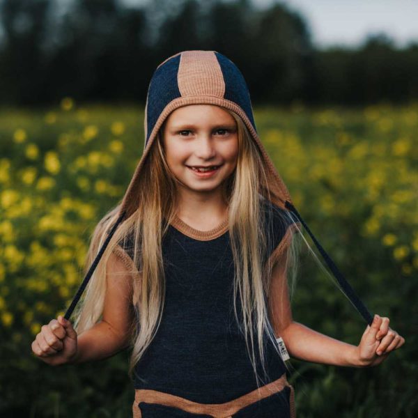 Manymonths fantasy collection - Bonnet casque en laine mérinos enfant