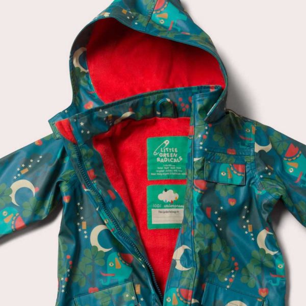 Veste de pluie recyclée doublée en coton bio - Little Green Radicals – Image 8