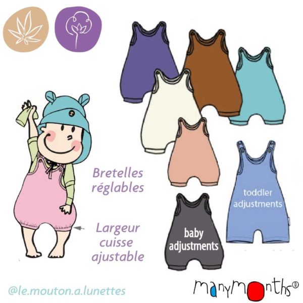 barboteuse bébé évolutif chanvre coton bio ManyMonths ECO Hempies mixte