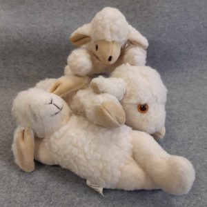 doudous peluches pure laine et bouillotte sèche SALING pour bébé enfant