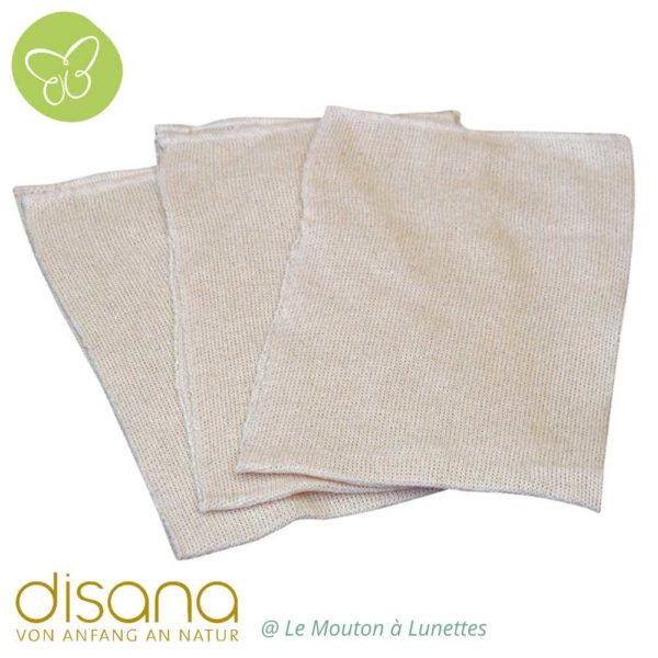 Lot de 5 voiles de protection disana en bourrette de soie lavables