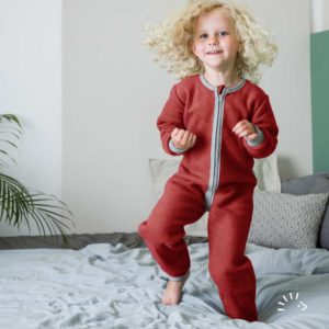 surpyjama en polaire de coton bio popolini iobio - pyjama chaud enfant hiver