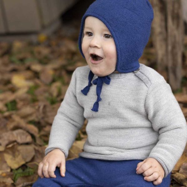 pullover bébé laine mérinos tricot bio disana gris clair mixte