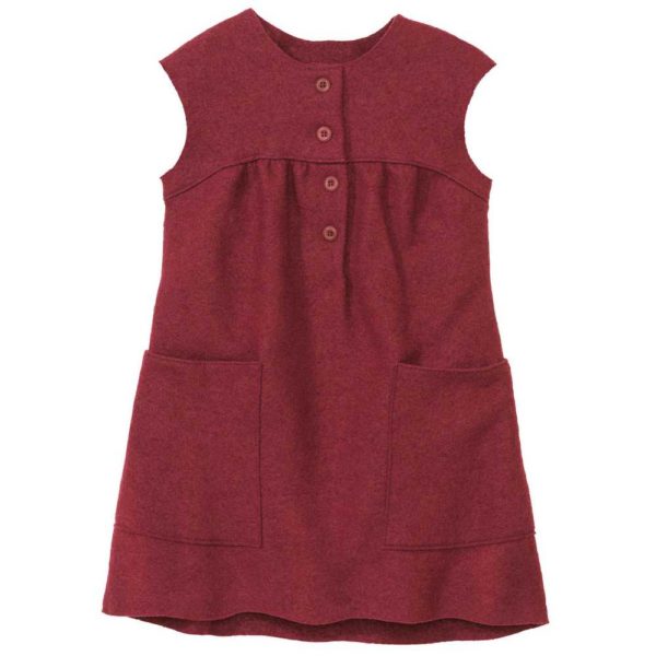 robe en laine disana pour fille merinos bio cassis