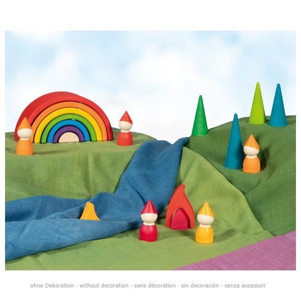 arc en ciel en bois GOKI jeu de construction écologique jouet d'eveil