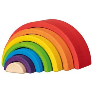 arc en ciel en bois GOKI jeu de construction écologique jouet d'eveil