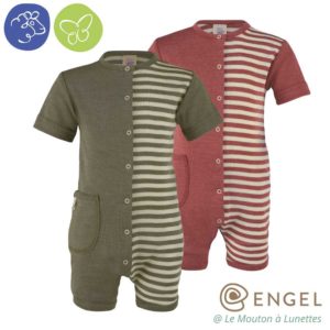 barboteuse bébé laine et soie Engel natur merinos bio pour l'été
