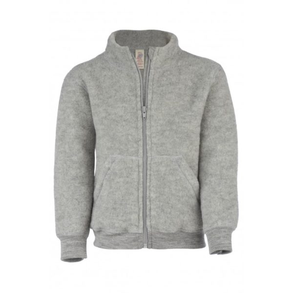 gilet en laine polaire bio pour enfant engel natur laine mérinos gilet à zip gris