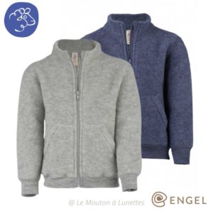 gilet en laine polaire bio pour enfant engel natur laine mérinos gilet à zip