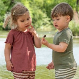 haut manches courtes enfant laine mérinos et soie engel natur
