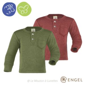 haut manches longues laine et soie engel natur tricot enfant mérinos