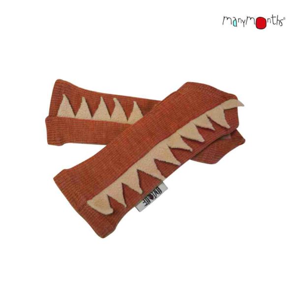mitaines dino manymonths laine mérinos enfant écailles dinosaures
