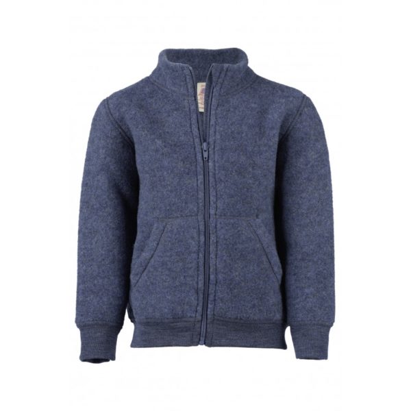 gilet en laine polaire bio pour enfant engel natur laine mérinos gilet à zip bleu marine