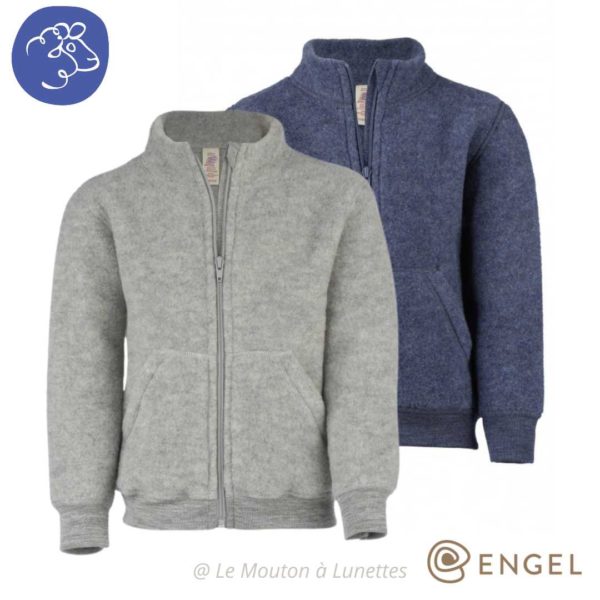 gilet en laine polaire bio pour enfant engel natur laine mérinos gilet à zip