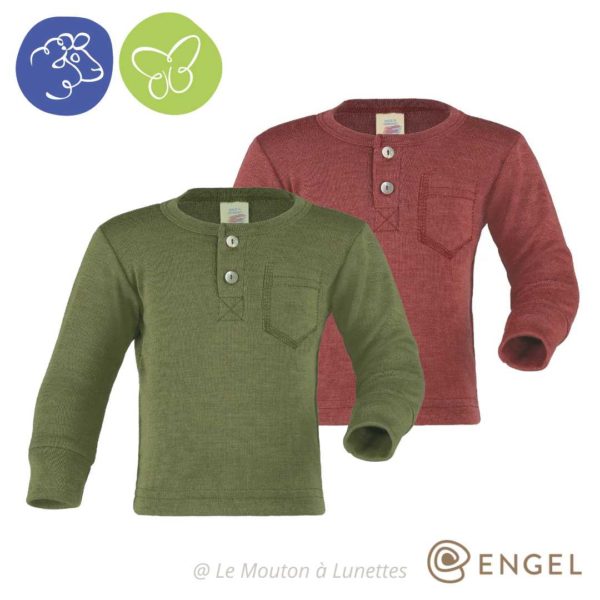 haut manches longues laine et soie engel natur tricot enfant mérinos