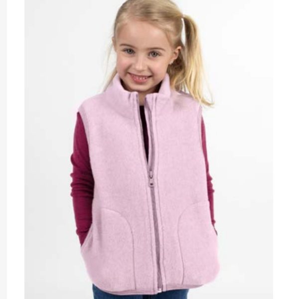 veste sans manches en laine polaire bio pour enfant engel natur laine mérinos gilet à zip rose