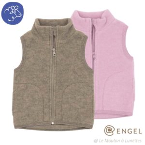 veste sans manches en laine polaire bio pour enfant engel natur laine mérinos gilet à fermeture éclair mixte chaud